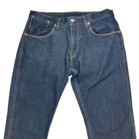 Levi's 514 Straight Leg Jeans Sz 34 x 34 Dark Wash Business Casual Western Denim - Picture 2 of 15